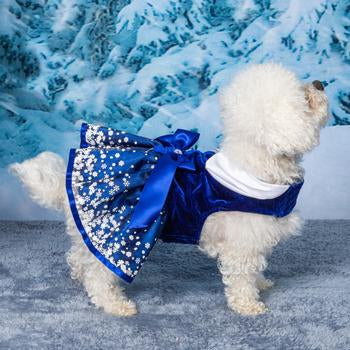 Holiday Snowflake Dog Harness Dress