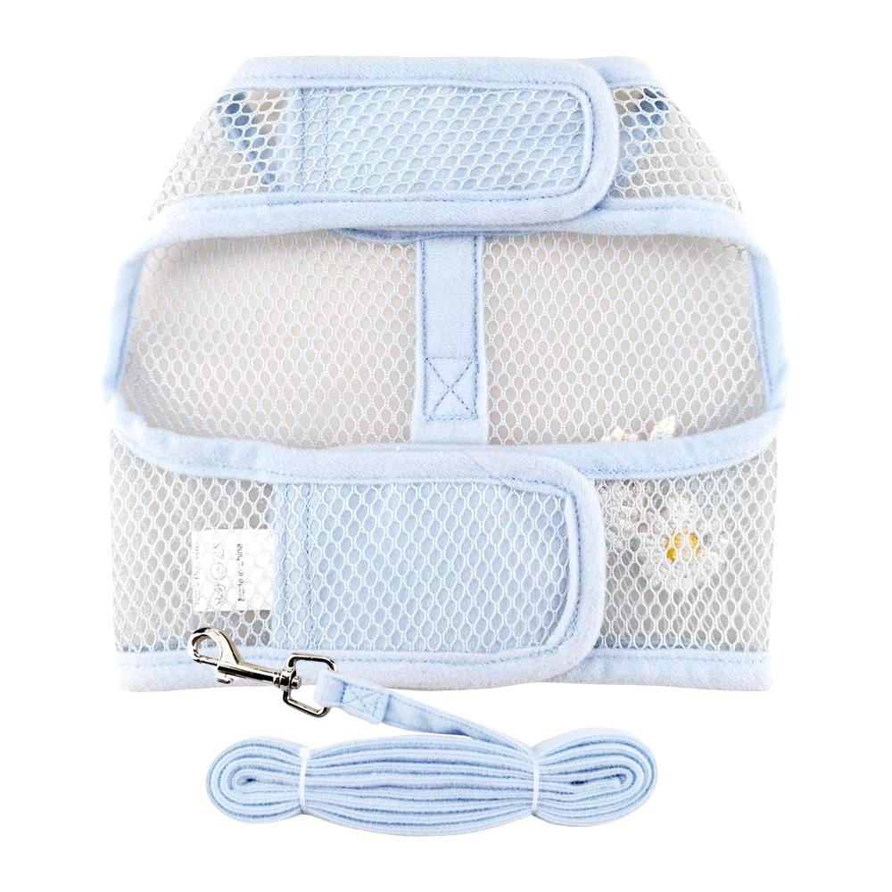 Cool Mesh Dog Harness with Leash - Blue Daisy
