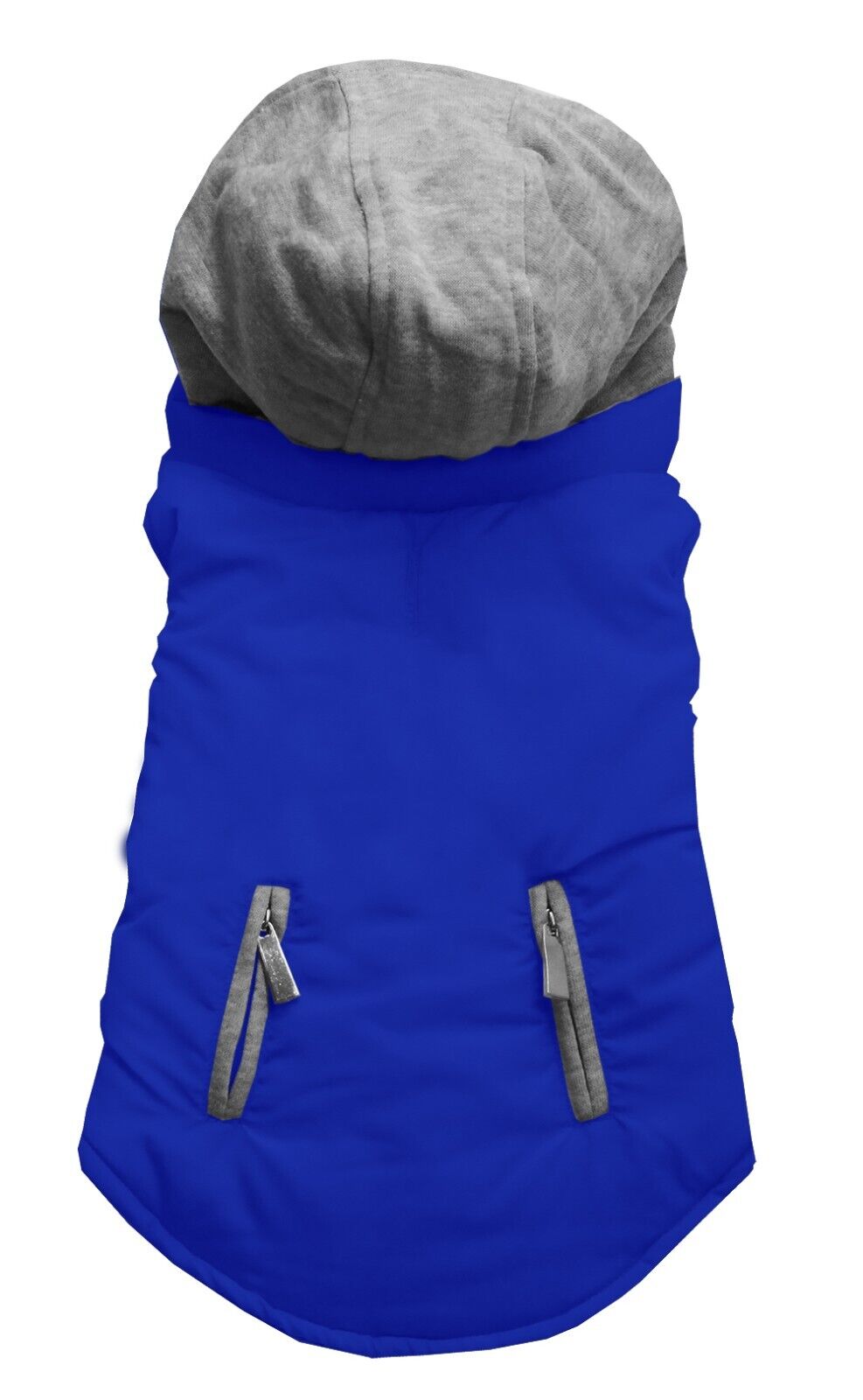 Blue Reversible Hooded Pet Coat