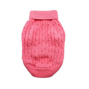 Candy Pink Cable Knit Sweater