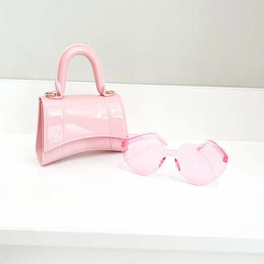 Pink Summer Duo Handbag & Sunglasses Set