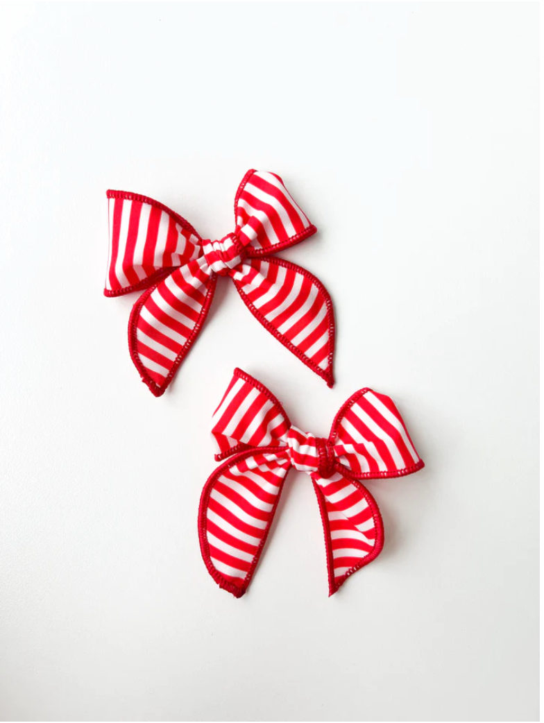 Striped Hair Bows (Set Of Two)