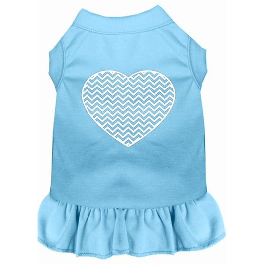 Chevron Heart Dress - Baby Blue